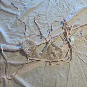 SHEIN Lace Bralette in Beige